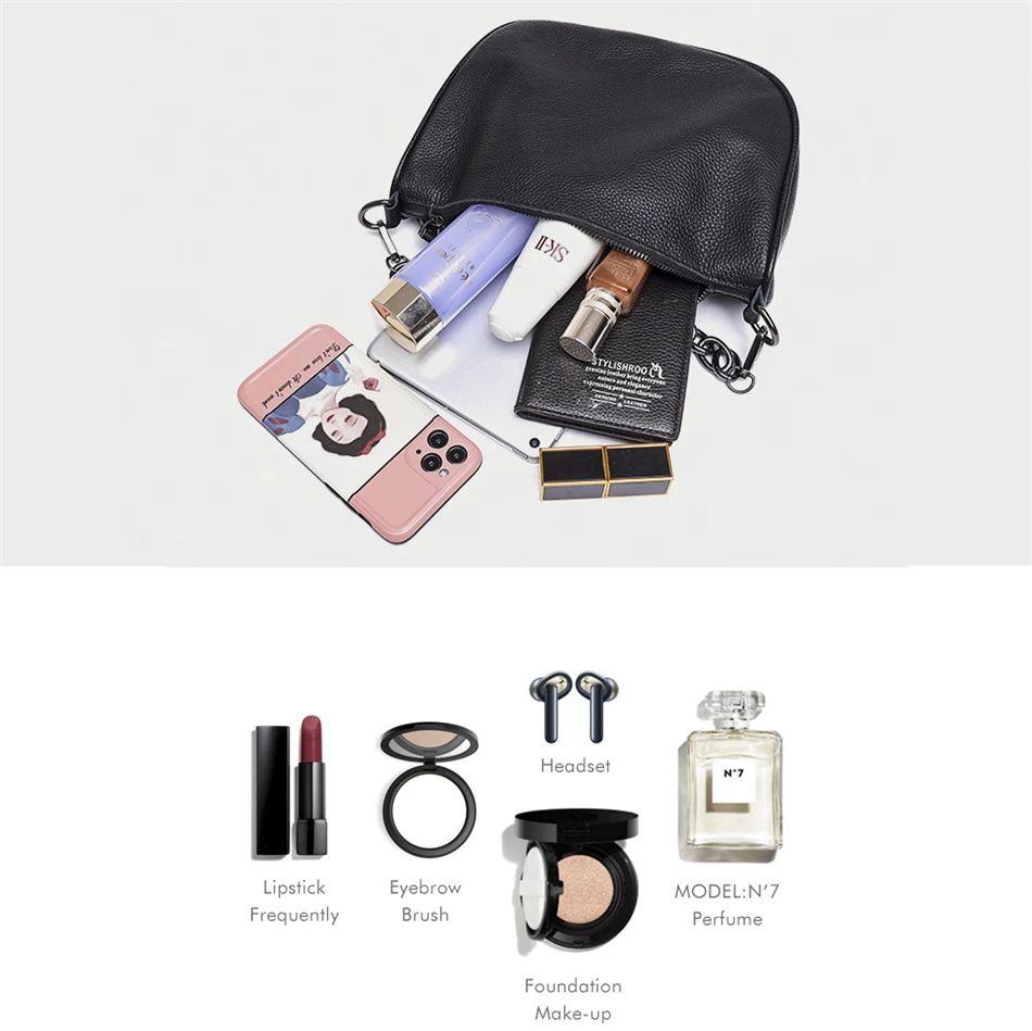 

Casual Small Bucket Bag High Quality Soft Leather Shoulder Bags for Women 2021 Fashion Chain Handle Crossbody Bag Brand Handbags