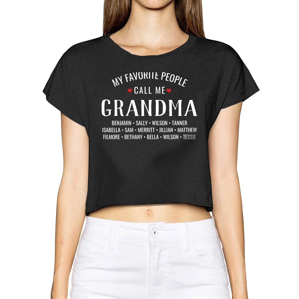 

My Favorite People Call Me Grandma Or Custom Name T-Shirt Aesthetic Clothes Print Funny Tee 100% Cotton