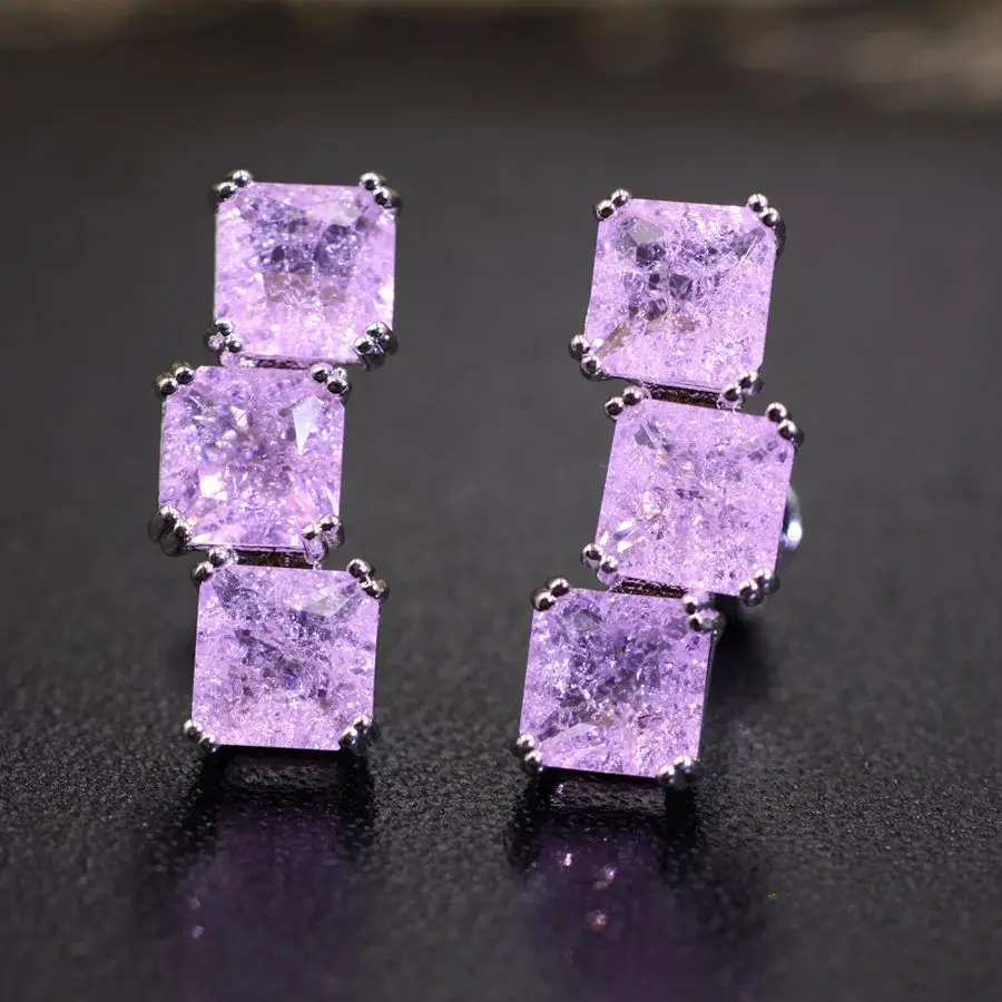 Женские Геометрические серьги гвоздики с кристаллами|Серьги-гвоздики| |