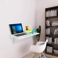 wall mounted floating computer desk folding laptop table sturdy brackets for office home kitchen 60x40cm whiteblack us stock
