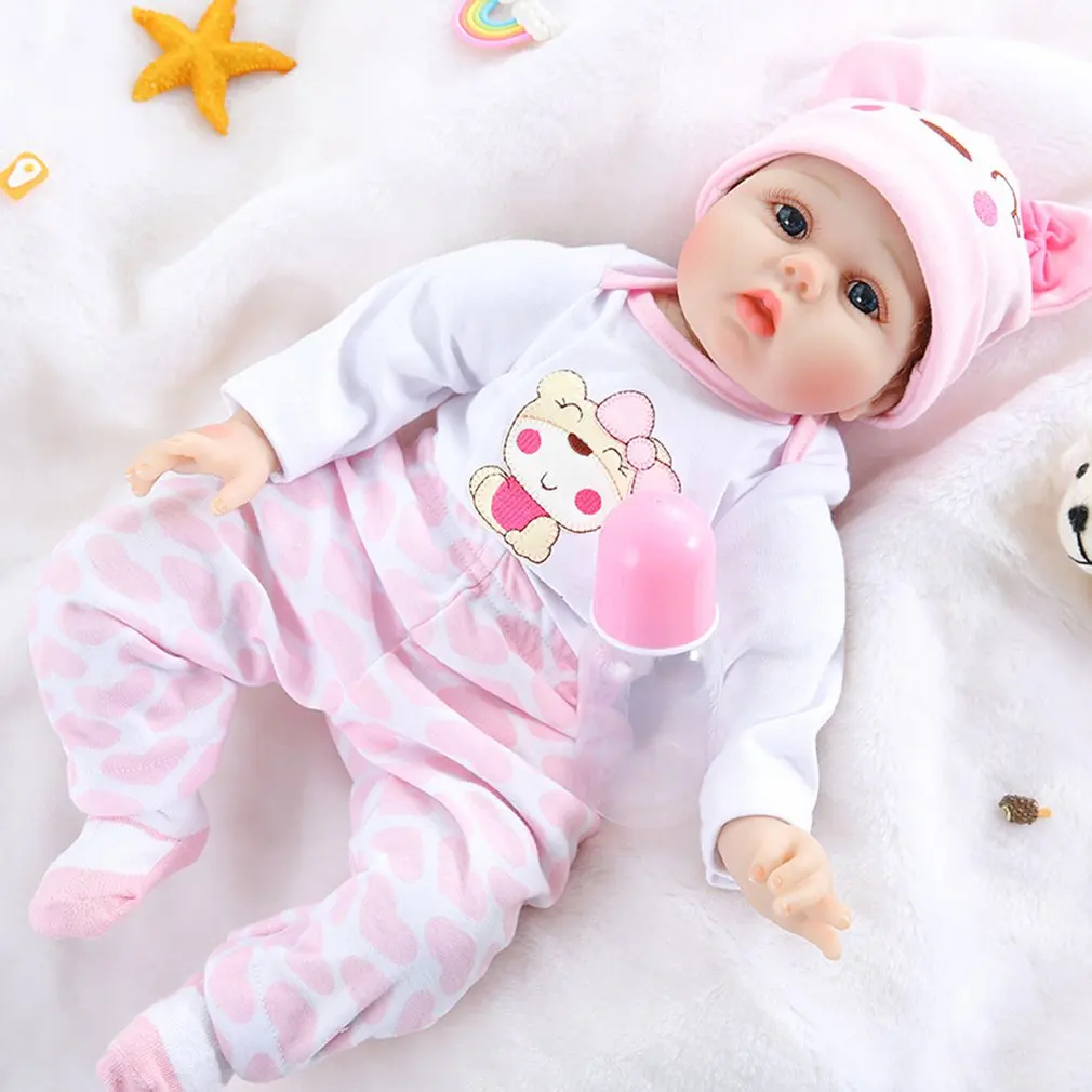

OCDA Cute Soft Silicone Reborn Sleeping Baby Doll Lifelike Newborn Doll Handmade Realistic BeBe Reborn Dolls 55cm 57cm Gifts