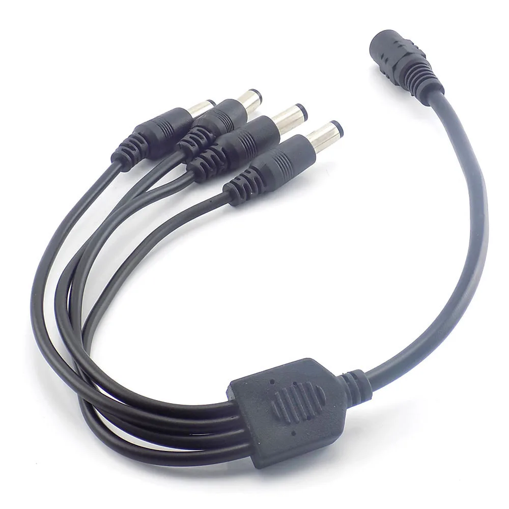 

50X DC 12V 1 Female To 4 Male Power Splitter Cable Plug Adapter supply Connector for CCTV Security Camera led Strip light E14