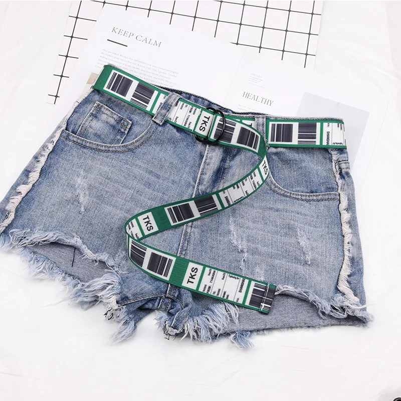 

Men Women Belts Canvas Double D Rings Buckle Jeans 130cm Long Punk Hip hop Belt Student Waistband Casual Harajuku Waistband