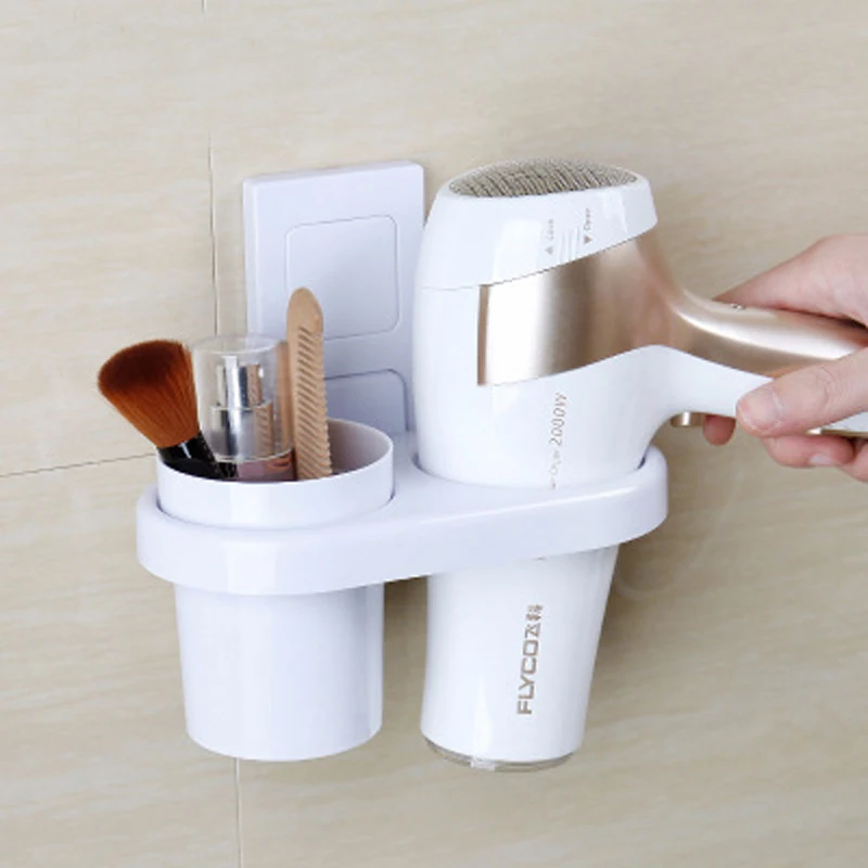 Ванная комната настенный пластиковый фен для волос Органайзер держатель Зубная