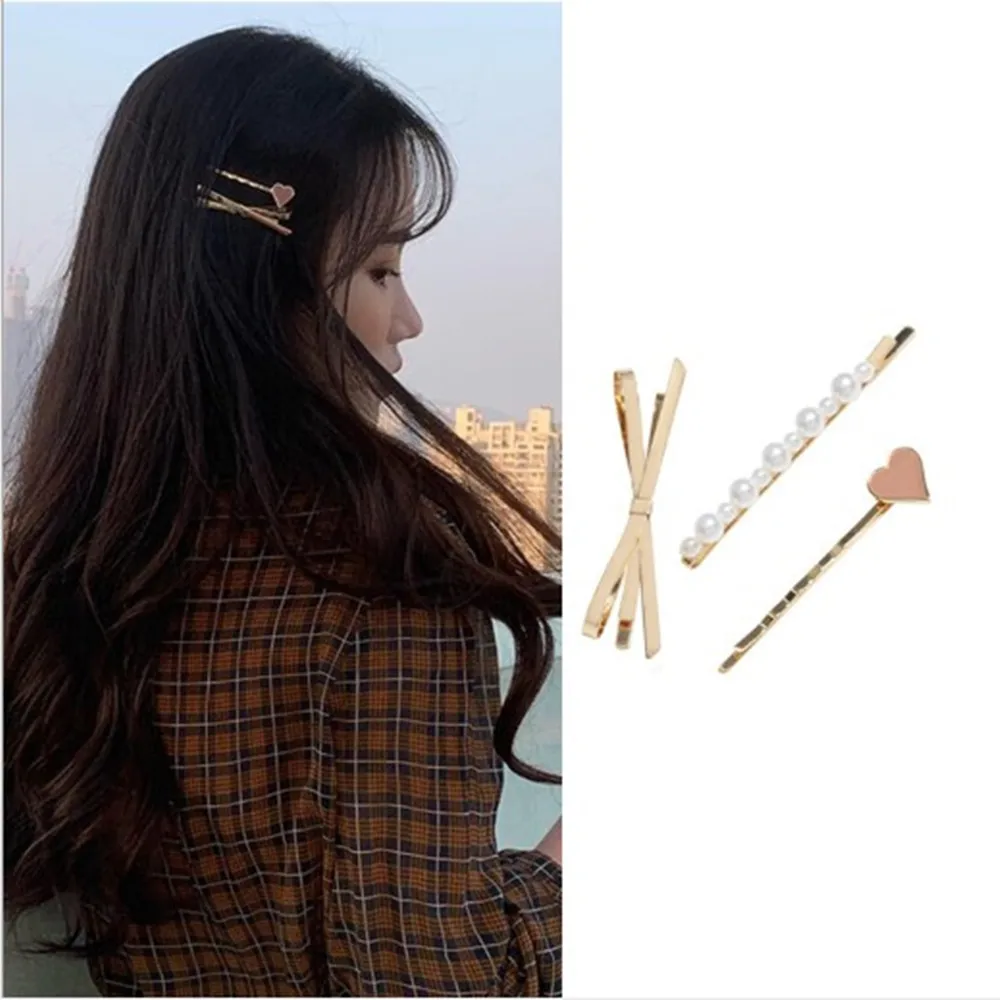 3 шт./компл. металлические заколки для волос с жемчугом женские шпильки девочек