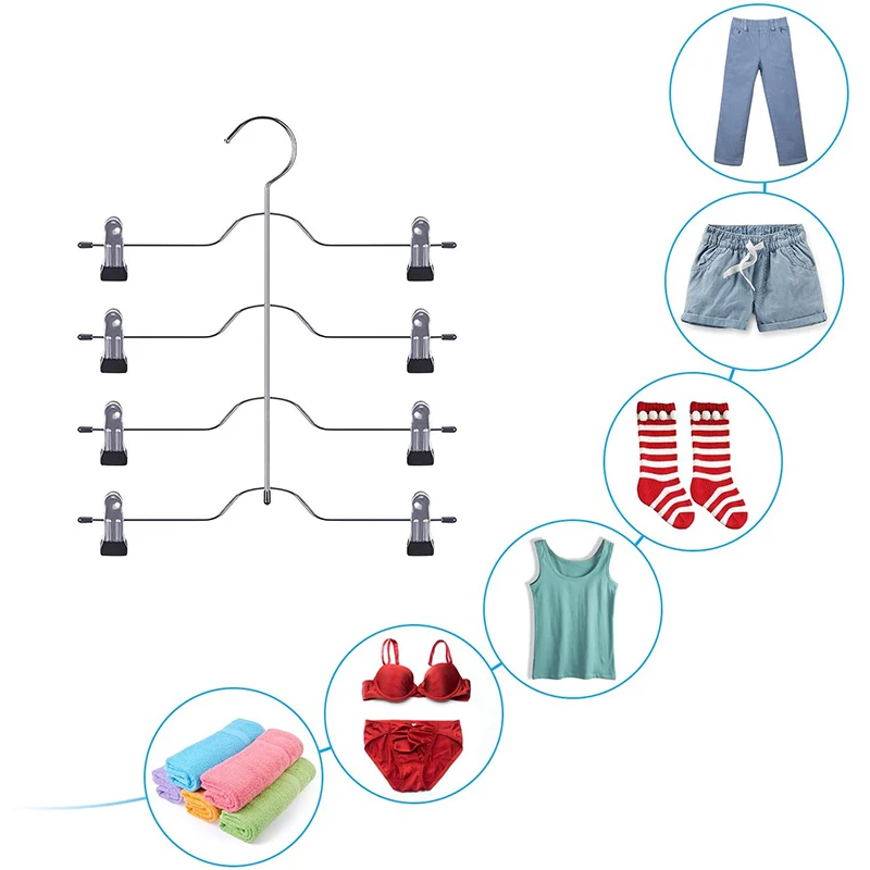 Multi Layers Magic Folding Hanger Clothes Hangers Wardrobe Space Saving Skirt Pants Shorts Hangers  images - 6