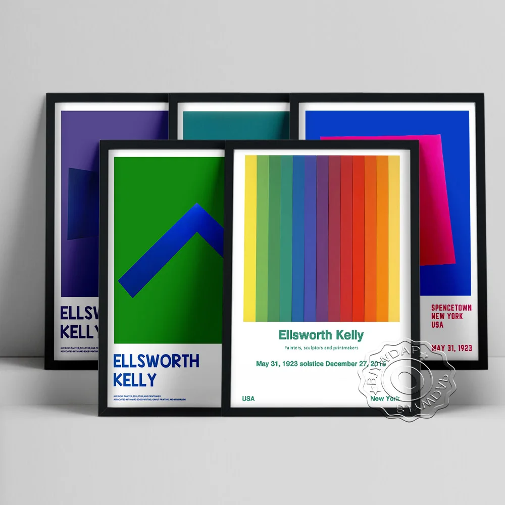 Абстрактная выставка Ellsworth Kelly спектр цветов расположенных случайным рисунком