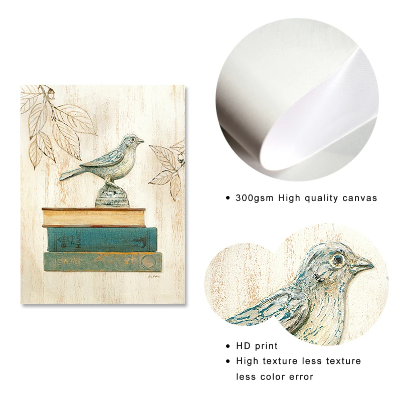 Цветок Птица деревенская деревня плакаты принты картины на холсте стены