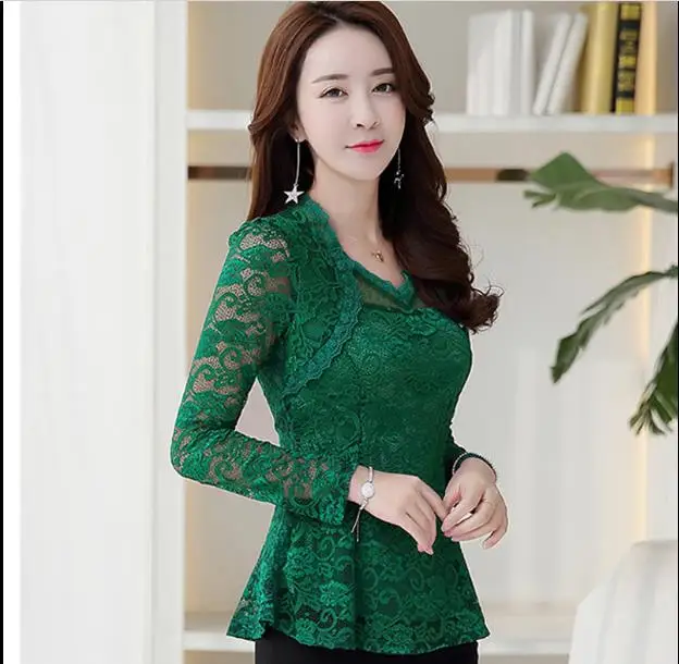 2019 Весенняя женская кружевная рубашка с вырезами кимоно Повседневная блуза