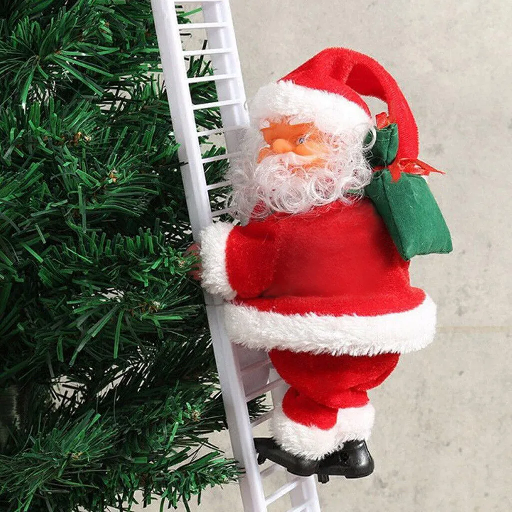 

Funny Christmas Santa Claus Electric Climb Ladder Hanging Decoration Christmas Tree Ornaments Party Kids Gifts New Year Decor