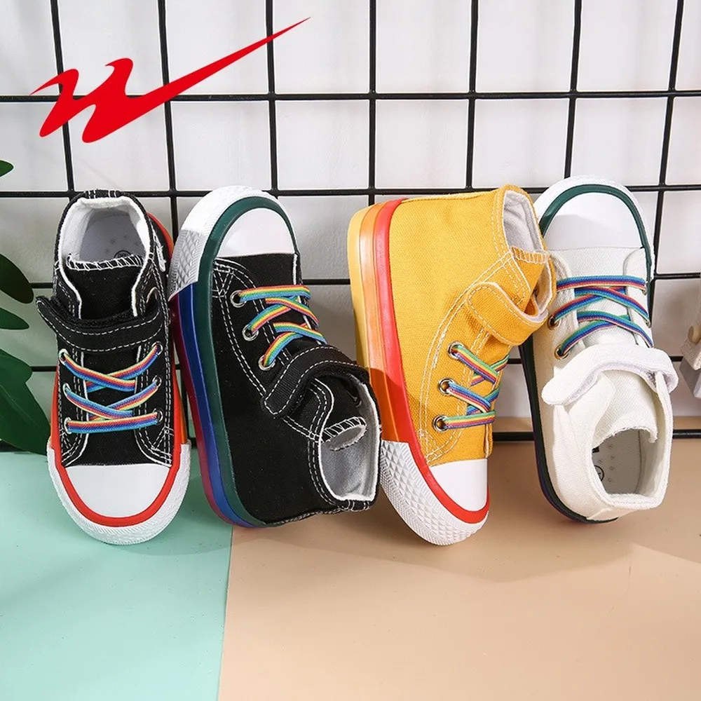 2020 Spring Autumn New Children Boys Girls Shoes Soft Bottom Breathable Walking Hight-top School Student Canvas Sneakers | Детская
