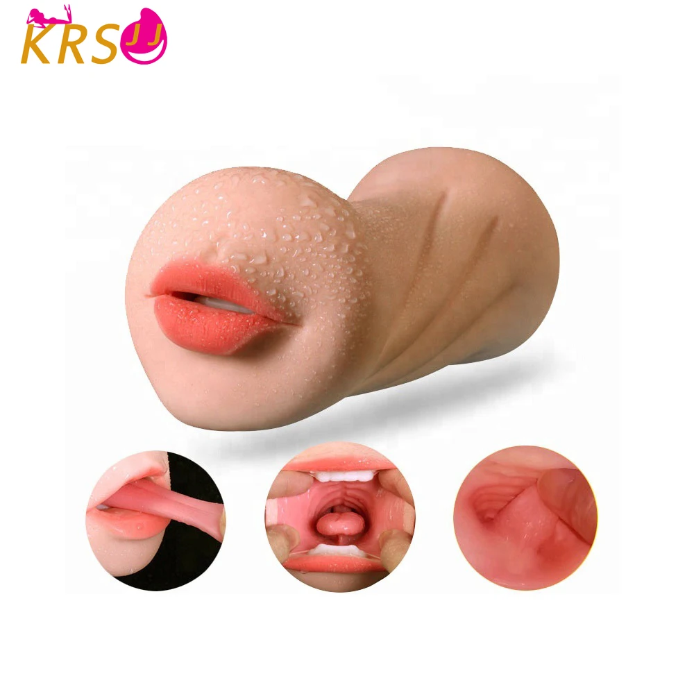 KRSJJ Реалистичная глубокая горловина мягкий рот мастурбатор чашка