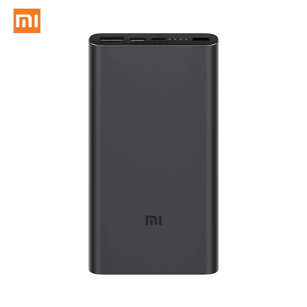 Оригинал Xiao mi power Bank 3 10000 мАч PLM12ZM usb type C QC3.0 Быстрая зарядка bank портативное