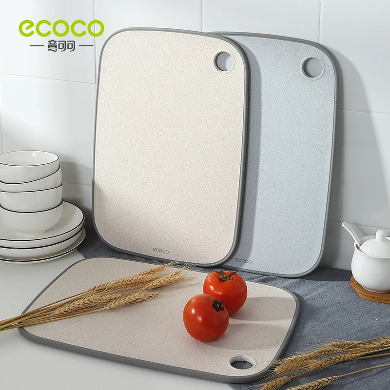 Разделочная доска ECOCO для кухни, двухсторонняя разделочная доска из натуральной пшеничной соломы без плесени, блок для измельчения фруктов, овощей, мяса - изображение