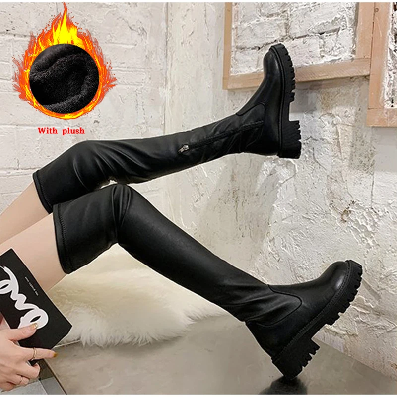 

Женские высокие сапоги выше колена, женские роскошные модные зимние теплые меховые сапоги, модные женские сапоги на платформе, новые сапоги...