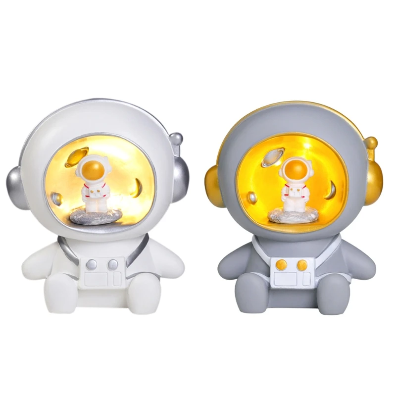 

Милый мультяшный астронавт E56C, ночсветильник, декоративная фигурка с копилкой, тематическое пространство, настольное украшение для детей