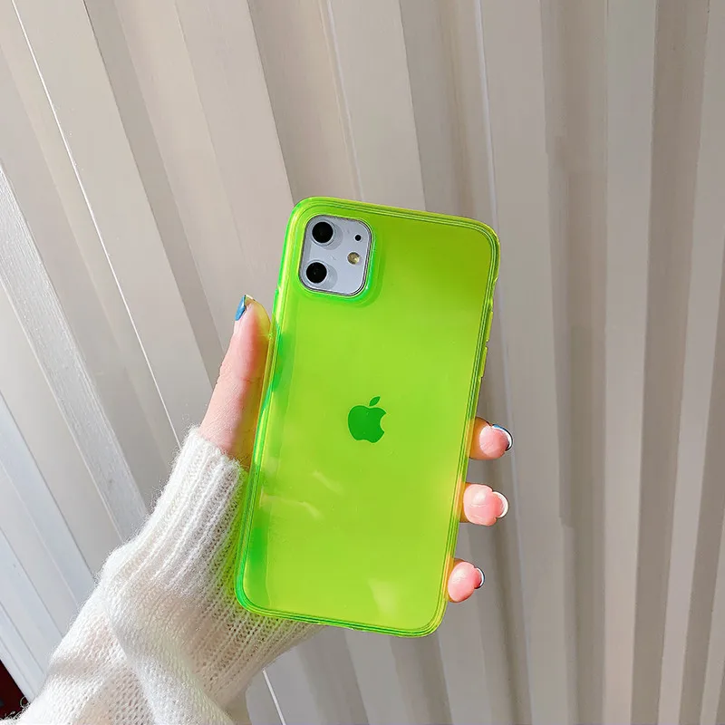 Неоновый флуоресцентный цветной чехол для телефона iphone 11 Pro Max XR X XS 7 8 plus задняя