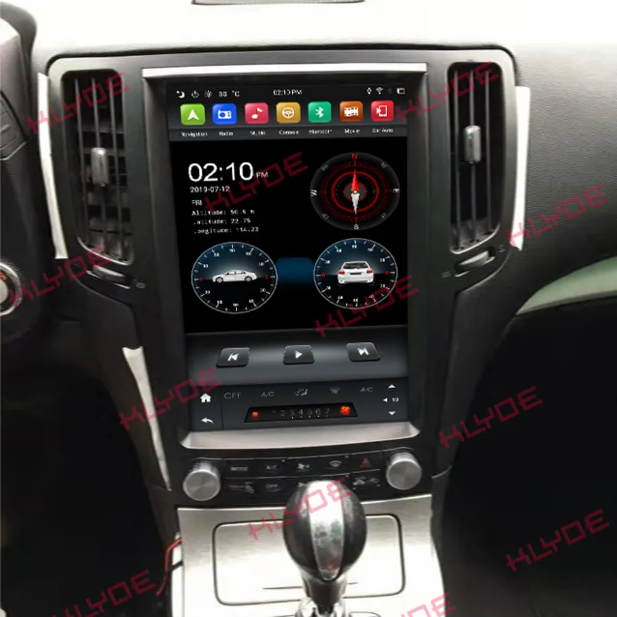 Tesla Style Car Audio For Infiniti GX G37/G25/G35 KD-12143 KLYDE Android 9 PX6 Vertical Screen 12.1&quot Aftermarket Radio Head Unit |