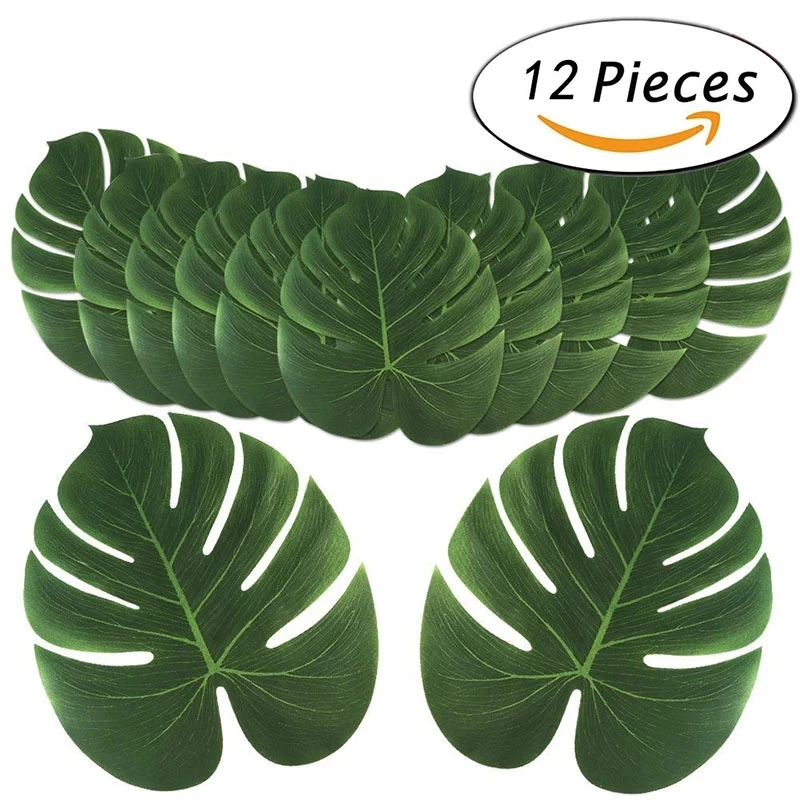 12 шт. летвечерние тропические партии искусственные Пальмовые Листья Monstera