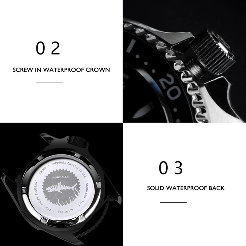 Часы наручные мужские с автоподзаводом водонепроницаемые 200 м | Наручные часы