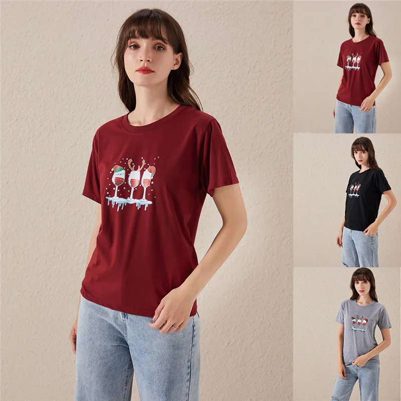 

Wine Glass Women Tshirt Cotton Casual Funny T Shirt Lady Yong Girl Top Tee Higher Quality Drop Ship 3 Colors