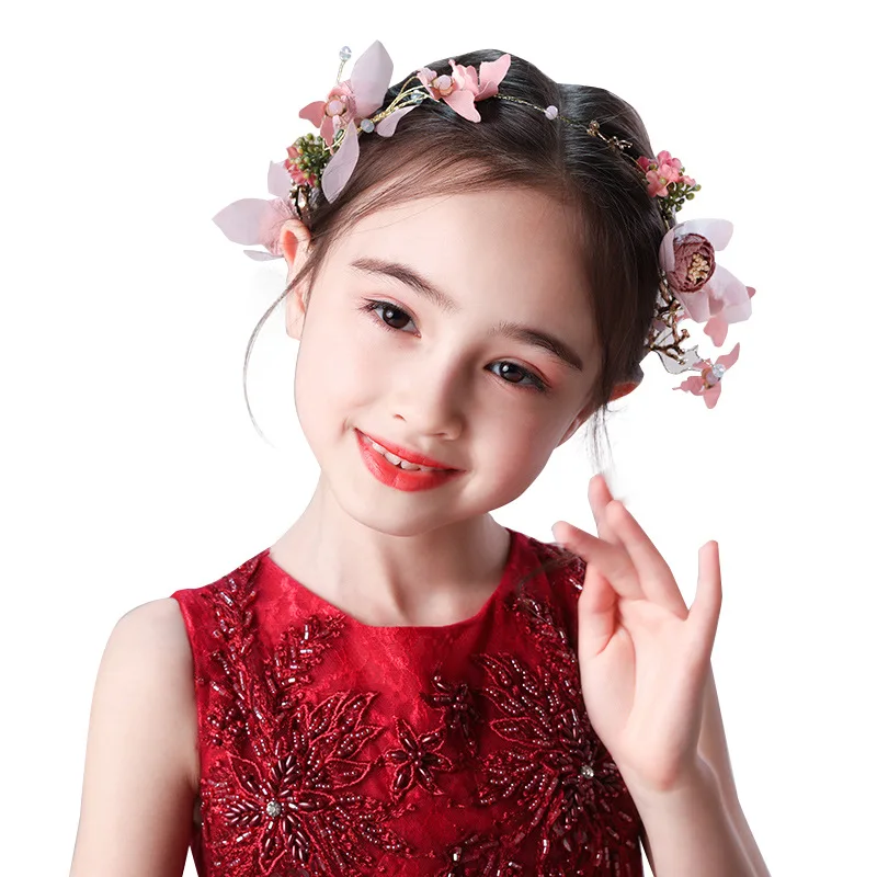 

Girls Headwear Children's Headband Water Drill Bit Hoop Girl Jewelry Dress Accessories Show Hair Accessories Flower Crown