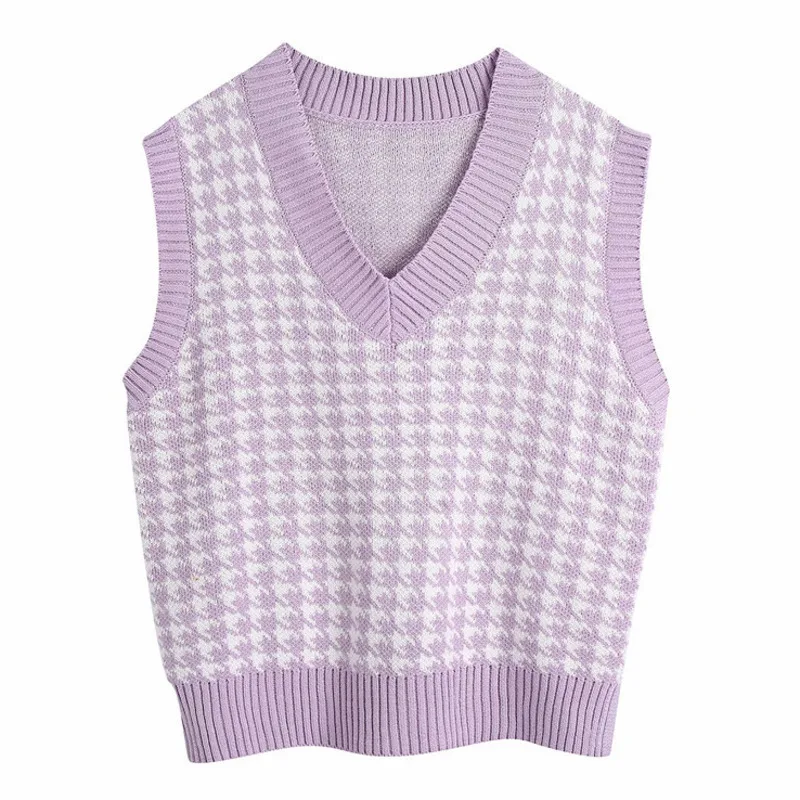 

Women Vest Sweater Fashion Knitted Sweater Causal Vintage Female Waistcoat Chic Oversize Sweater Tops Women Clothes Outfits 2021