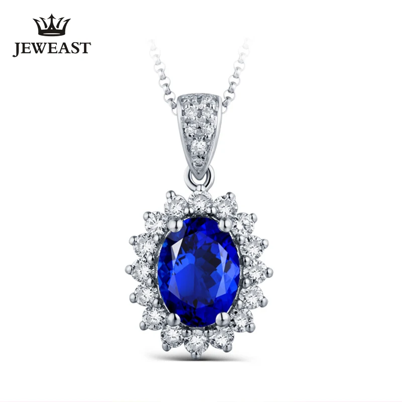 

MAQ натуральный Танзанит 18K кулон из чистого золота Real AU 750 цельное золото высококлассные модные классические бриллианты ювелирные изделия г...