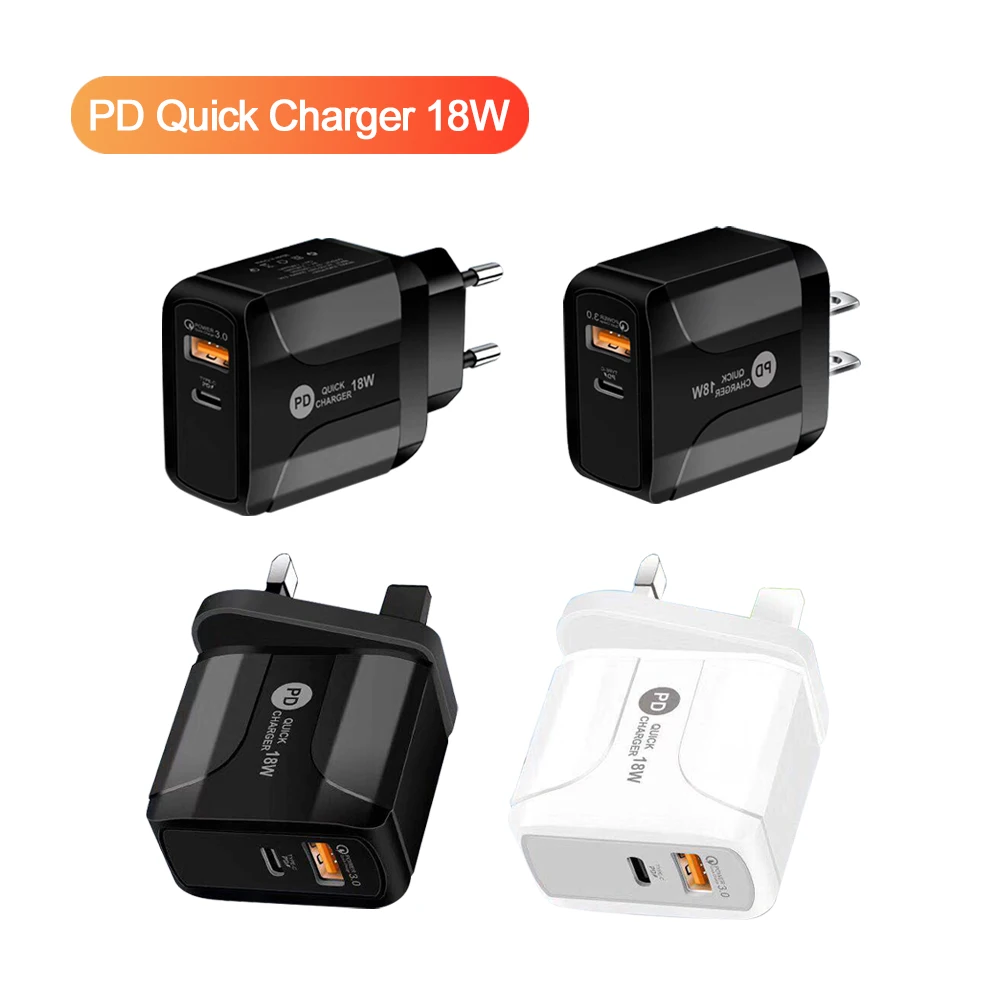 Зарядное устройство CDEN PD 18 Вт двойной USB быстрая зарядка 3 0 зарядное для iPhone Samsung