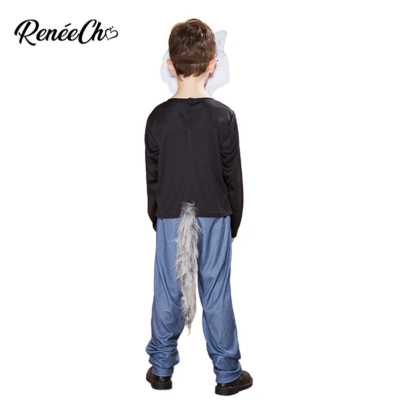 Детский костюм вервольфа Reneecho Костюм Волка страшный для Хэллоуина Косплей