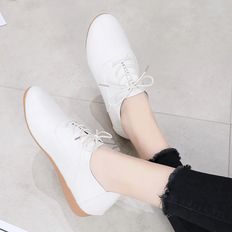 Женские оксфорды больших размеров повседневная обувь на шнуровке женские зимние