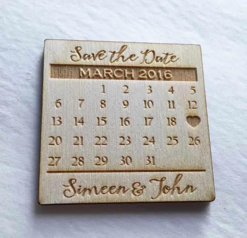 Персонализированные деревянные магниты с календарем для сохранения даты