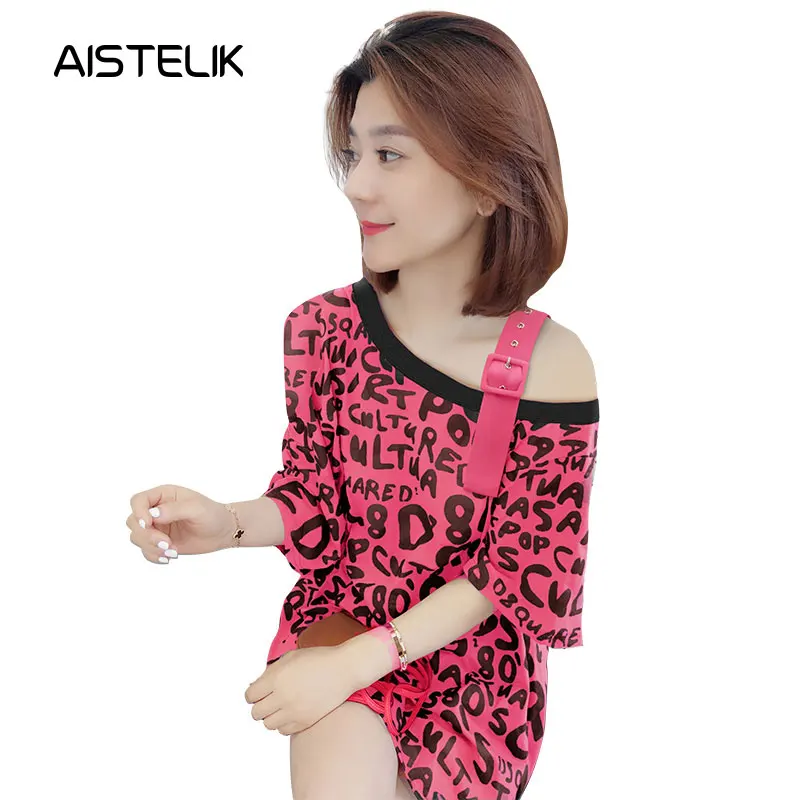 

AISTELIK 2020 new dress summer dress female sense of fashion summer off-the-shoulder niche design mid-length dress cotton