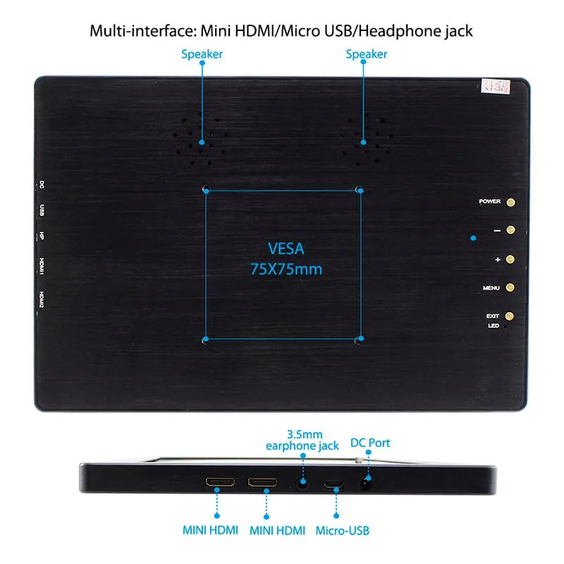 Elecrow 10 1 дюймов ips 2K портативный дисплей поддерживает HDR для Raspberry Pi/PS4/xbox/NS экран ЖК