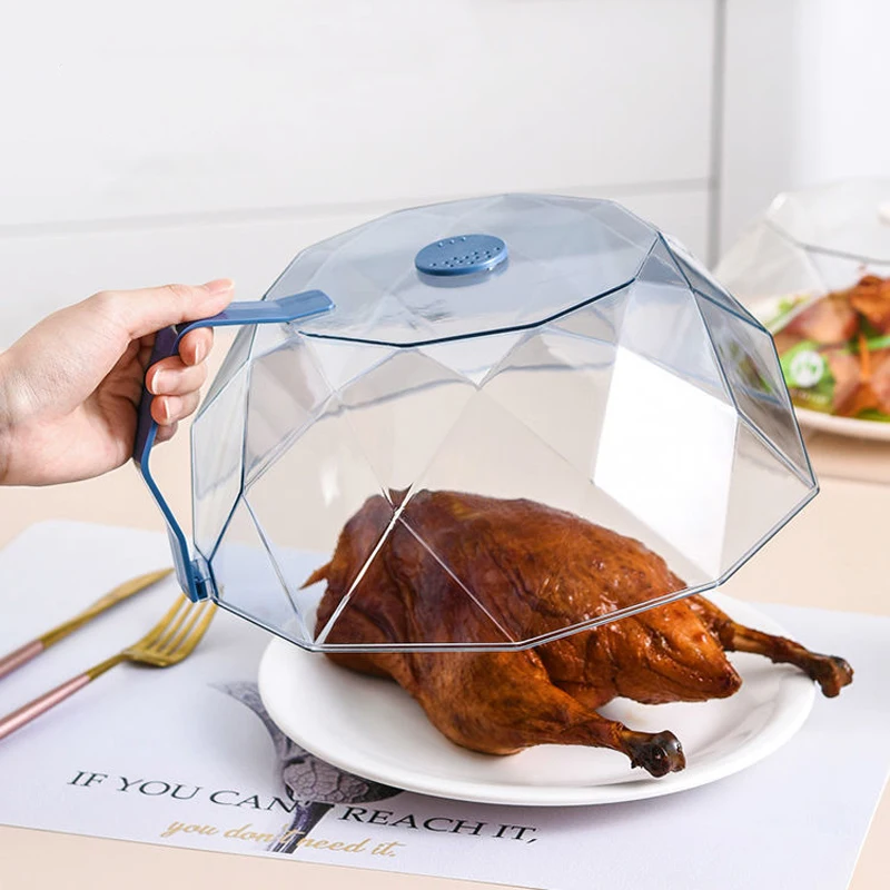 

Geometry Microwave Food Anti-Sputtering Cover With Handle Household Heat Resistant Lid For Microwave Food