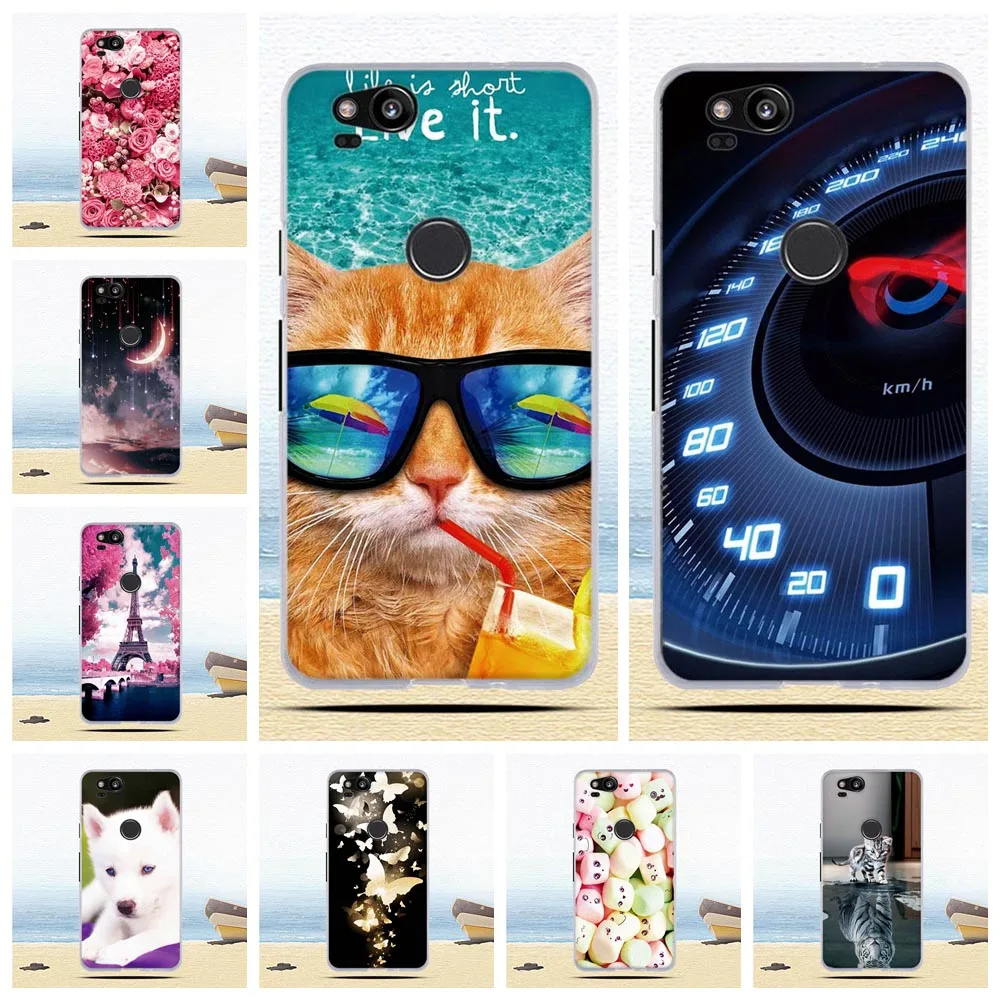 Силиконовый чехол для Google Pixel 2 задняя крышка мягкий ТПУ телефона с нарисованными