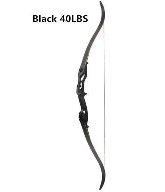 Black 40lbs 3 цвета 30-50 фунтов металлический стояк Рекурсивный лук 56 дюймов охотничий лук Скоба Высота традиционный длинный лук Охота - Цвет: Black 40lbs
