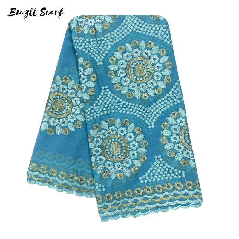 

2020 Muslim Fashion Cotton Embroidered Scarf-style Headscarf Turbans For Women Foulard Africain Femme Inner Hijab BF-175