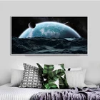 Постер космонавт земля и принты Туманность космическое искусство галактика Картина на холсте Настенная картина для гостиной домашний Декор Бесплатная доставка