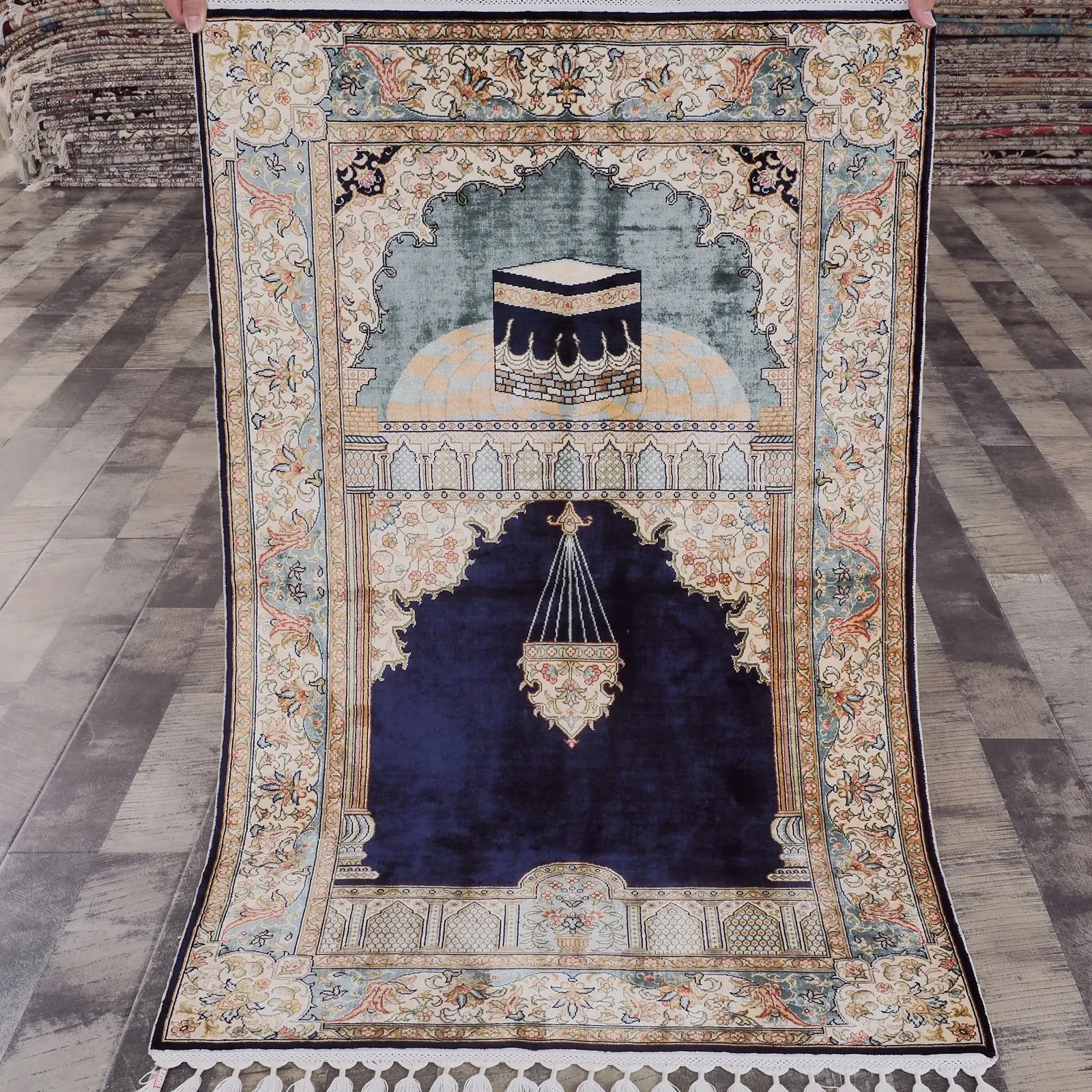 

Yilong 2,5 'x 4' классический Мусульманский Исламский гобелен ручной работы персидский молитвенный шелковый коврик (w05a2.5x 4)