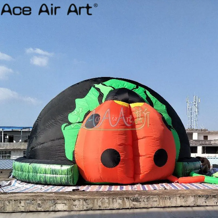 Гигантская надувная купольная палатка в форме божьей коровки Планетарная