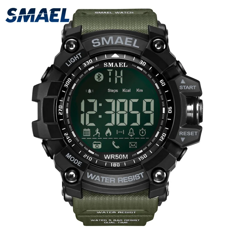 

Military Mens Watches SMAEL Brand LED Waterproof Large Dial Army Green Relogio Masculino Erkek Izle Men Digital Sport Watch