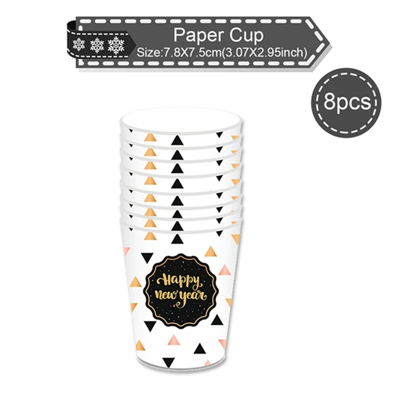 8PC Paper Cup Новогодняя посуда, Рождественская посуда, Рождественская посуда, кухонный декор, Рождественский Декор для домашнего стола, Рождественский Декор - Цвет: 8PC Paper Cup