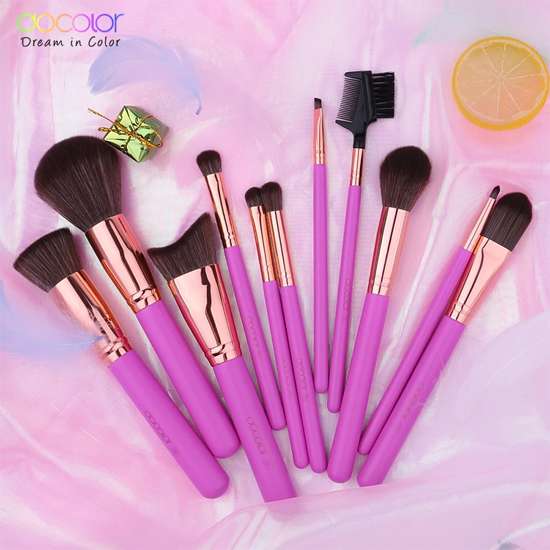 Docolor 11 шт. кисти для макияжа пудра основа тени век подводка бровей румяна макияж