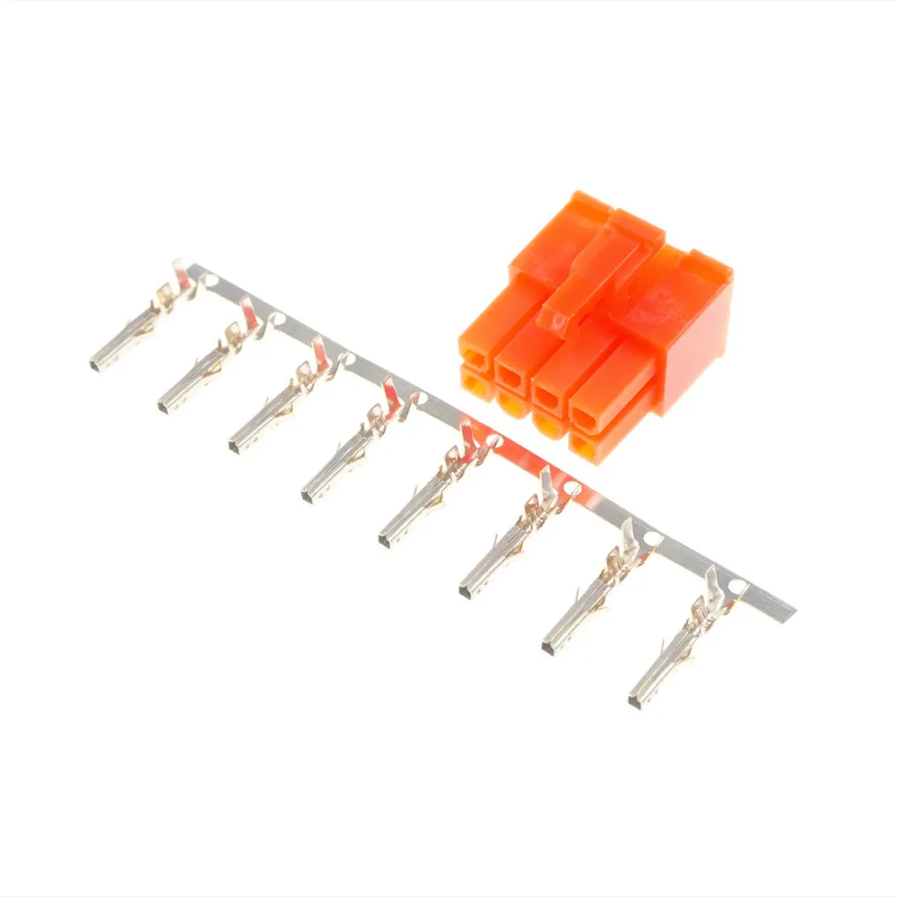 

50 Pcs 8 Position 8 Pin 4.20 mm Receptacle Housing 8P ATX PSU EPS12V CPU Power Connector + Female Terminal Contact Pins