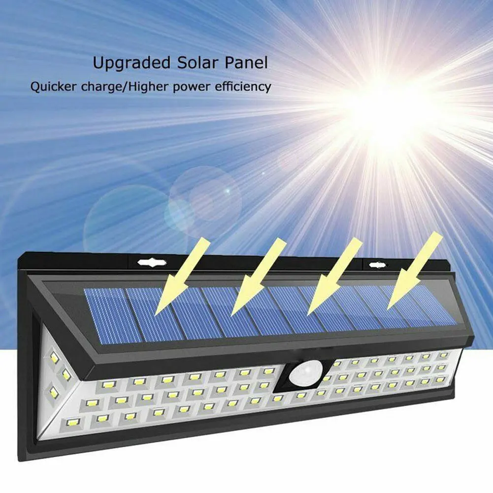 Новый 118 светодиодный Солнечный настенный светильник с датчиком движения