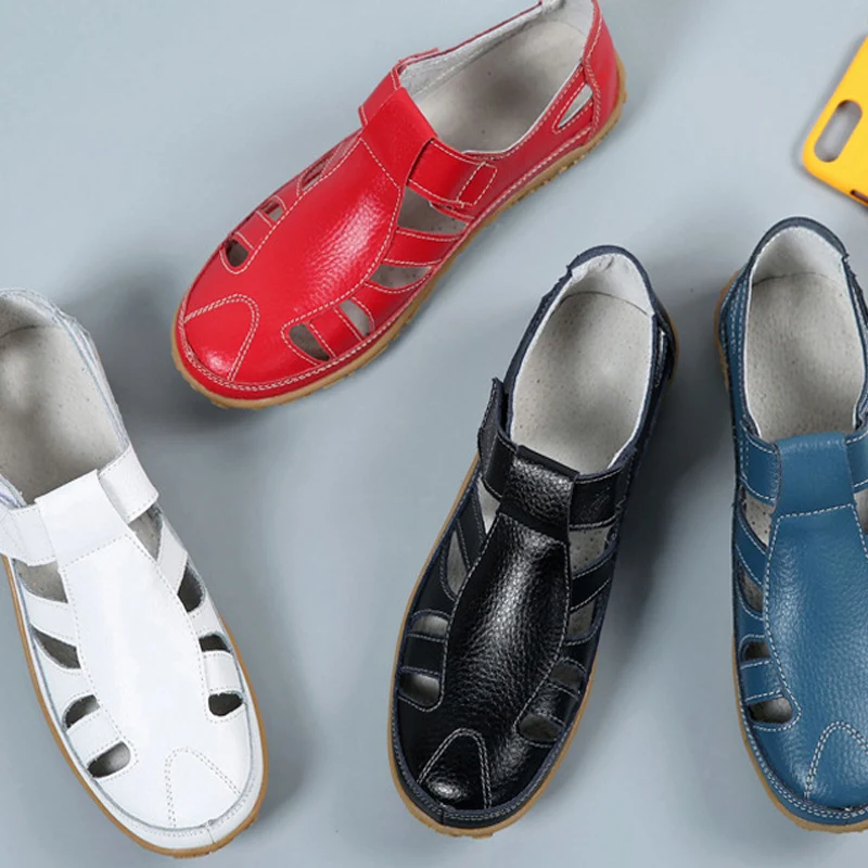 Летние винтажные женские сандалии повседневная обувь на плоской подошве ручной