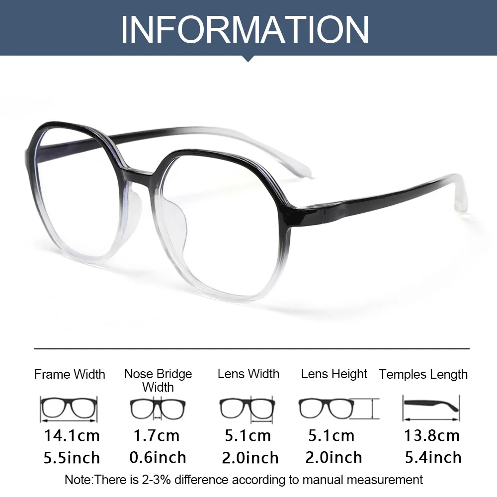 Очки для близорукости мужчин и женщин однотонные градиентные очки оверсайз с