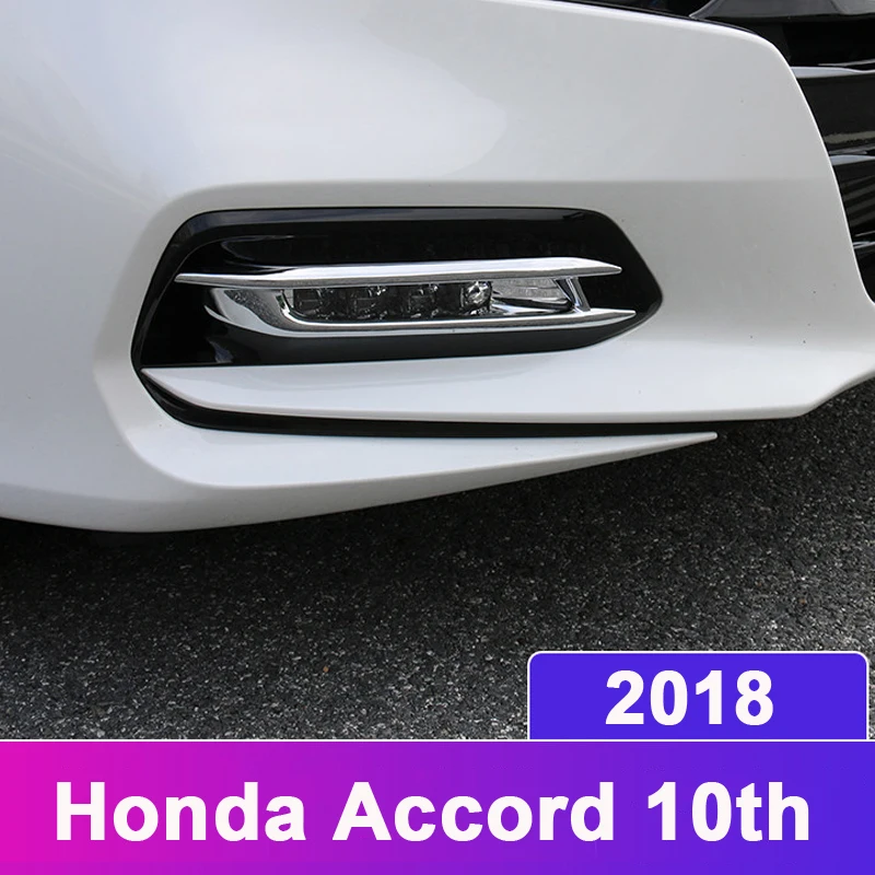 

Для Honda Accord 10th 2018 2019 аксессуары внешняя передняя противотуманная фара крышка Накладка наклейка передняя противотуманная фара крышка ABS хром