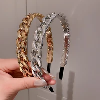 trendy metal geometric chain headband for women fashion hairband girl press hair hairstyle hairpin hair accessorie drop shipping